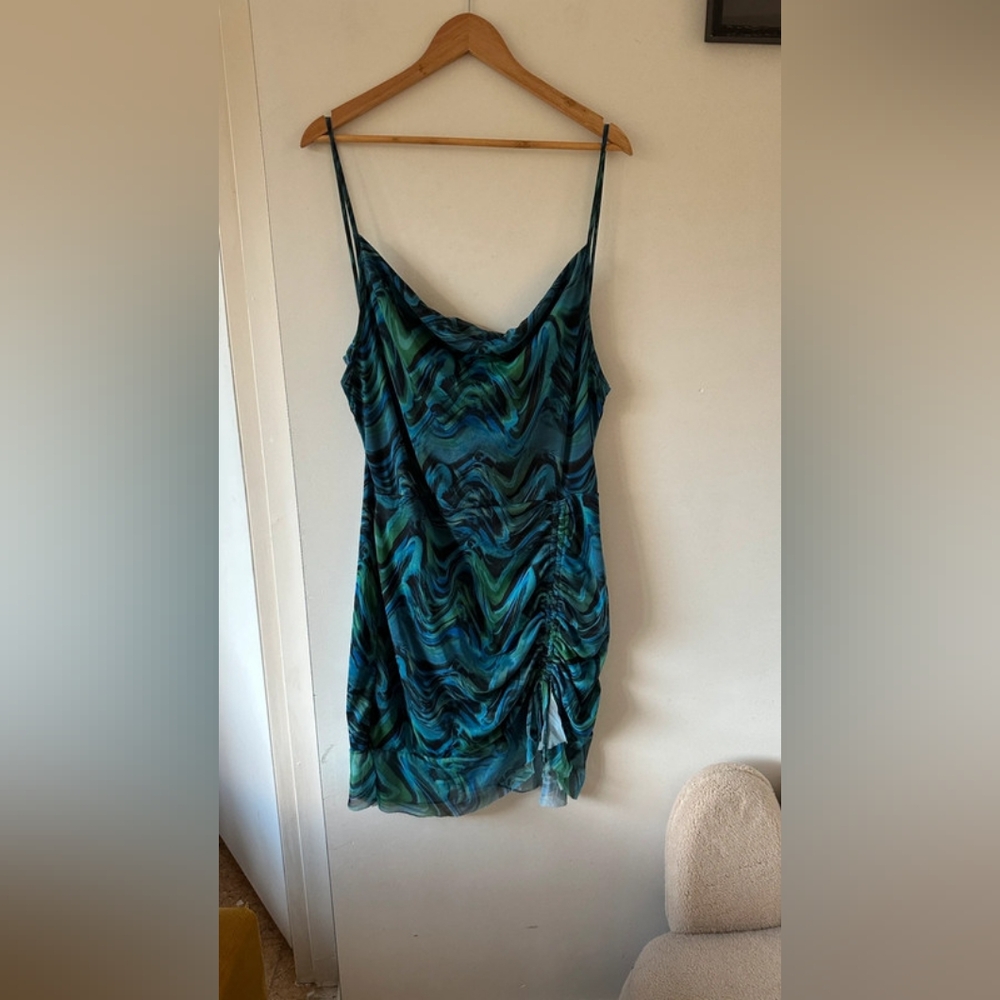 Blue and Green Swirl Dress